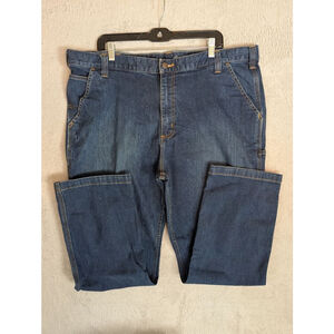 Carhartt Jeans Mens 42 x 32 Blue Relaxed Fit with Orange Stitching